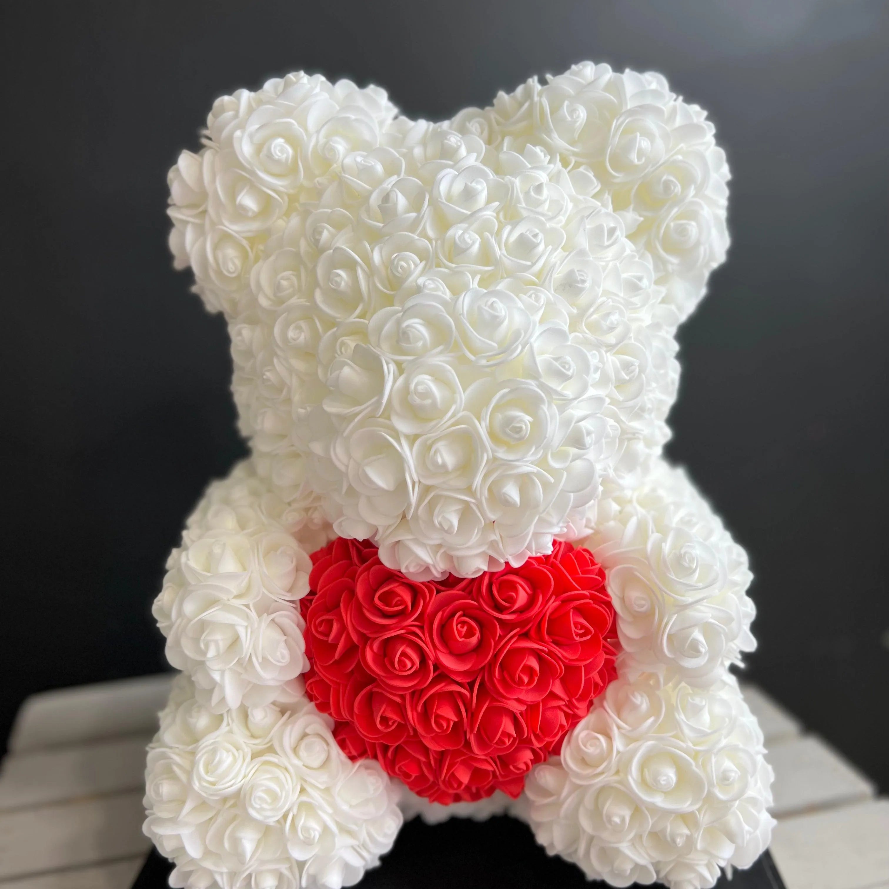 Teddy bear made of 2024 flowers